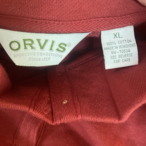 Orvis leather elbow patches 100% cotton pullover mock turtleneck gorpcore - Picture 12 of 12